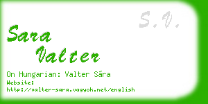 sara valter business card